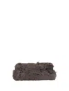 Brunello Cucinelli Wavy Shearling Clutch Bag In Brown