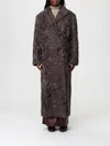 Brunello Cucinelli Fur Coat  Woman Color Brown In Brown