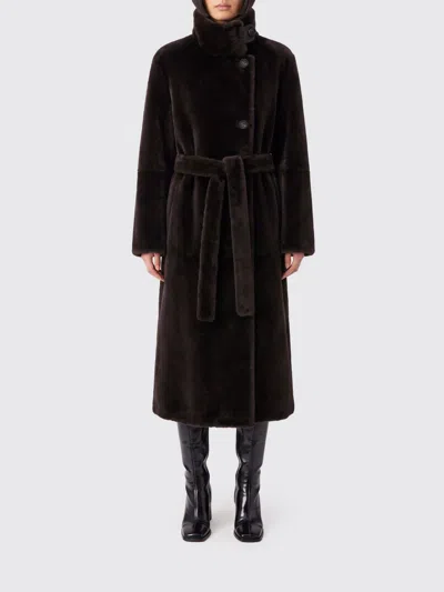 Brunello Cucinelli Fur Coat Woman Color Brown In Black