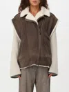Brunello Cucinelli Shearling-lined Leather Vest In Braun