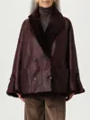 Brunello Cucinelli Fur Coats  Woman Color Burgundy In Brown