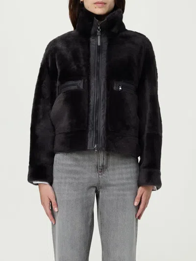 Brunello Cucinelli Fur Coats  Woman Color Grey In Gray