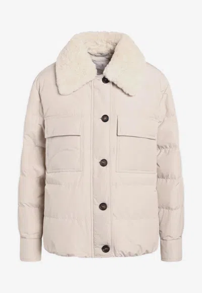 BRUNELLO CUCINELLI FUR-COLLAR PUFFER JACKET