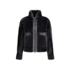 Brunello Cucinelli Grey Shearling Jacket With Two Front Welt Pockets With Zip In Black