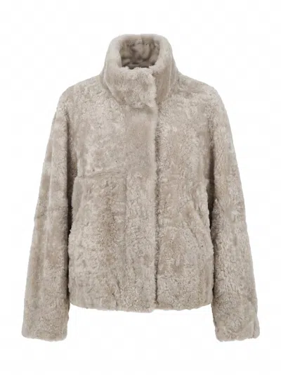Brunello Cucinelli Fur Jacket In Gray