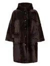 Brunello Cucinelli Fur Overcoat In Brown