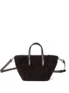 Brunello Cucinelli Duo Shearling Mini Shopper Tote Bag In Brown