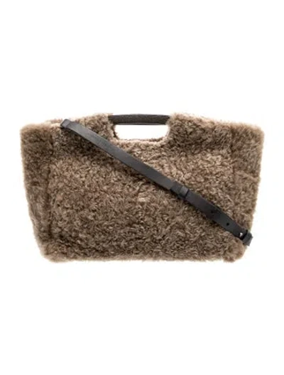 Pre-owned Brunello Cucinelli Fur Top Handle Bag In Brown