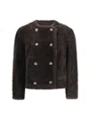 Brunello Cucinelli Reversible Double-breasted Fur Jacket With Button Detailing In Brown