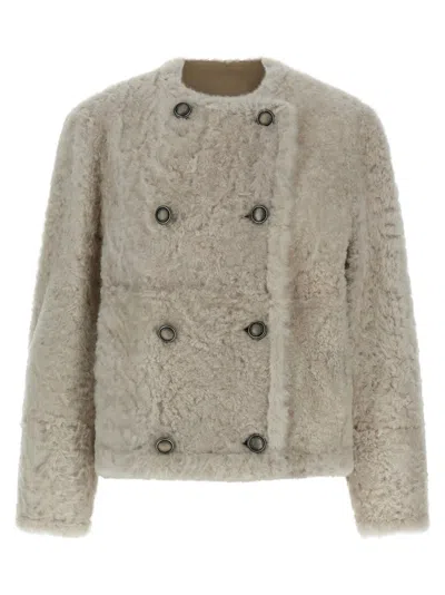 BRUNELLO CUCINELLI BRUNELLO CUCINELLI FUZZY' REVERSIBLE CABAN