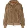 Brunello Cucinelli Fuzzy Shearling Outerwear Jacket In Brown
