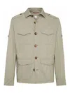 Brunello Cucinelli Waterproof Beige Techno Cotton Jacket