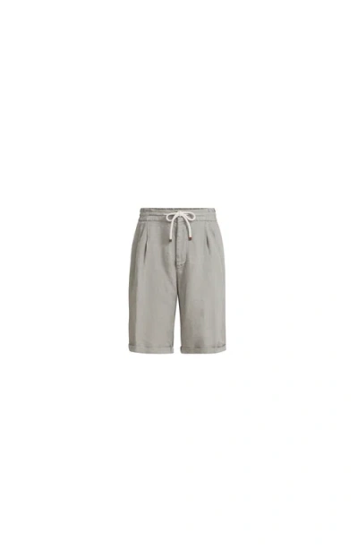 Brunello Cucinelli Gabardine Bermuda Shorts In Gray