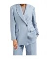 Brunello Cucinelli Hemp-linen Single-breasted Blazer In Avio Blue
