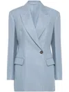 Brunello Cucinelli Gabardine Blazer In Blue