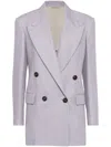 Brunello Cucinelli Gabardine Blazer In Purple