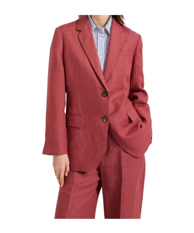 Brunello Cucinelli Gabardine Blazer In Red