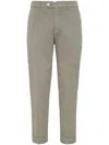 Brunello Cucinelli Low-rise Tapered Chino Trousers In Green
