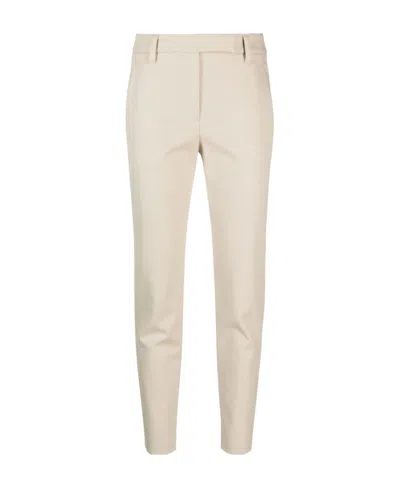 Brunello Cucinelli Gabardine Cropped Trousers In Neutral