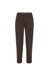 Brunello Cucinelli Gabardine Garment Dyed Trousers In Brown