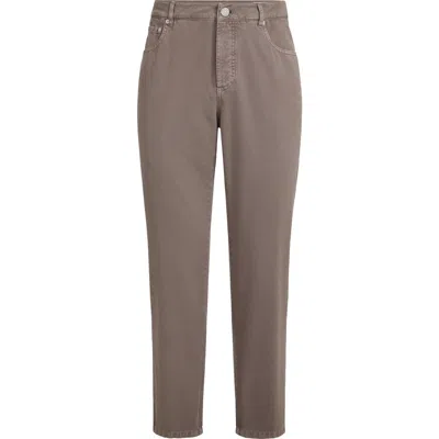 Brunello Cucinelli Garment-dyed Twisted Cotton Gabardine Jeans In Brown