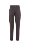 Brunello Cucinelli Men Brown Corduroy Italian Fit Trousers In Coffee