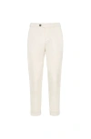 Brunello Cucinelli Cotton-virgin Wool Gabardine Italian Trousers In Neutral