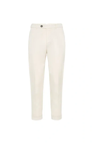BRUNELLO CUCINELLI BRUNELLO CUCINELLI GABARDINE GARMENT DYED TROUSERS