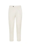 Brunello Cucinelli Cotton Slim Fit Pants In Off-white