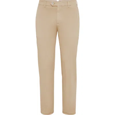 Brunello Cucinelli Gabardine Garment Dyed Trousers In Prussian Blue
