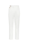 Brunello Cucinelli Cotton Gabardine Tailored Trousers In Snow