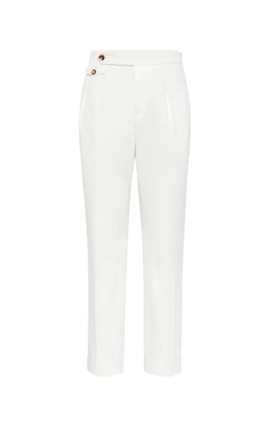 BRUNELLO CUCINELLI BRUNELLO CUCINELLI GABARDINE GARMENT DYED TROUSERS