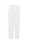 Brunello Cucinelli Gabardine Garment Dyed Trousers In White