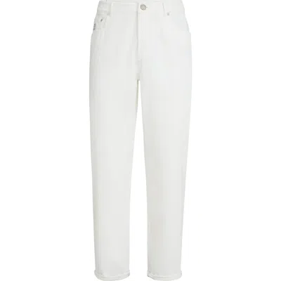 Brunello Cucinelli Gabardine Garment Dyed Trousers In White