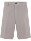 Brunello Cucinelli Garment-dyed Bermuda Shorts In Twisted Cotton Gabar In Grey