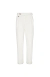 Brunello Cucinelli Gabardine Tailor Fit Trousers In White