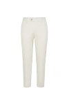 Brunello Cucinelli Cotton-virgin Wool Gabardine Italian Trousers In White