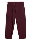 Brunello Cucinelli Gabardine Trousers In Burgundy