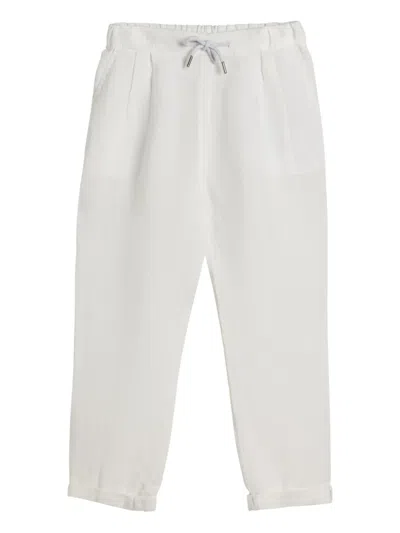 Brunello Cucinelli Kids' Gabardine Trousers In White