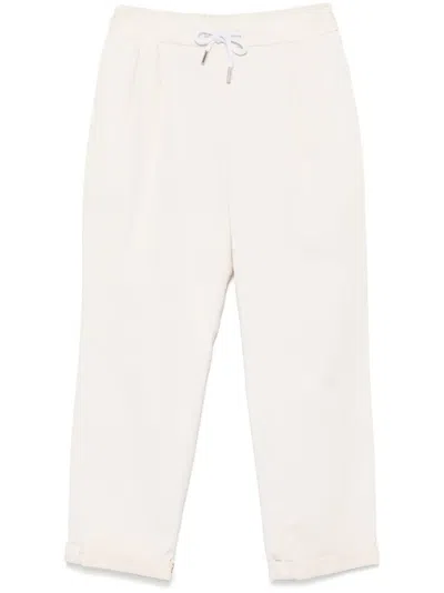 Brunello Cucinelli Kids' Gabardine-weave Trousers In Neutrals
