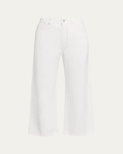 Brunello Cucinelli Garment Dye Wide-leg Ankle Pants In White