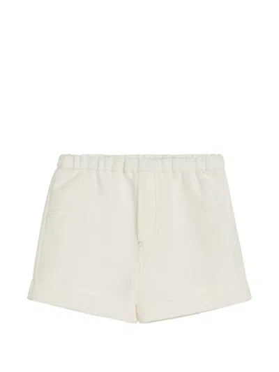 Brunello Cucinelli Garment-dyed Baby Bernie Shorts In Cotton And Linen Cover In White