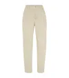 Brunello Cucinelli Garment-dyed Baggy Tapered Jeans In White