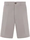 Brunello Cucinelli Garment-dyed Bermuda Shorts In Twisted Cotton Gabar In Green