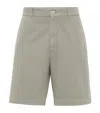 Brunello Cucinelli Cotton Gabardine Bermuda Shorts In Green