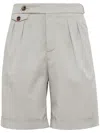 Brunello Cucinelli Garment-dyed Bermuda Shorts In Neutrals