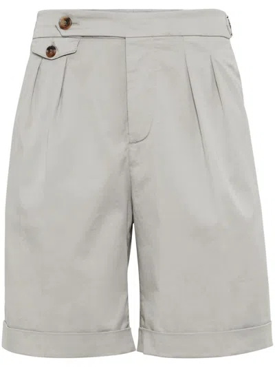 Brunello Cucinelli Garment-dyed Bermuda Shorts In Neutrals