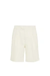 Brunello Cucinelli Cotton Corduroy Bermuda Shorts In Off-white