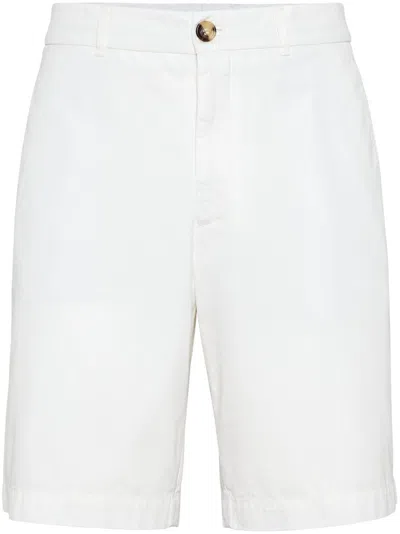 BRUNELLO CUCINELLI GARMENT-DYED BERMUDA SHORTS IN TWISTED COTTON GABAR