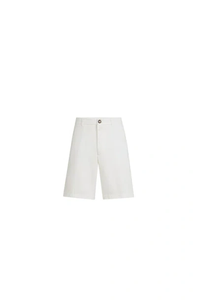 Brunello Cucinelli Garment-dyed Cotton Bermuda Shorts In White